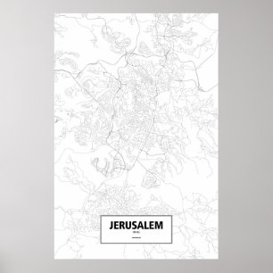 Jerusalem, Israel (svart på vitt) Poster