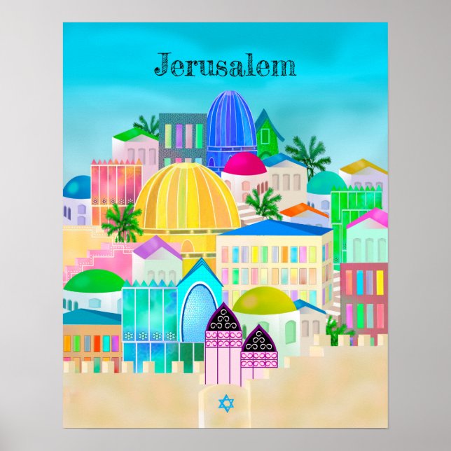 Jerusalem Israel Travel Poster (Framsidan)
