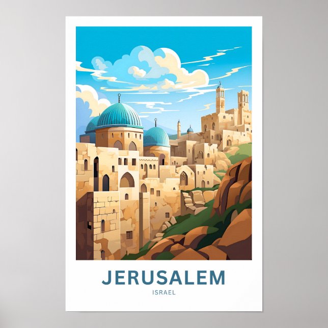Jerusalem Israel Travel Skriv ut Poster (Framsidan)