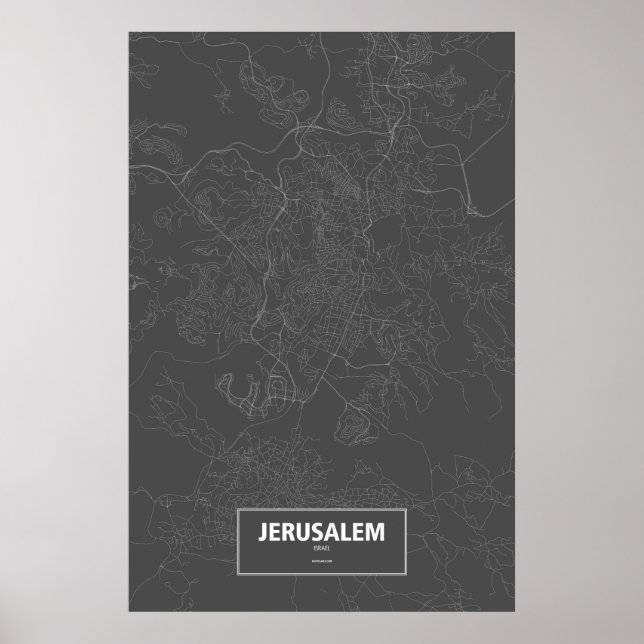 Jerusalem, Israel (vit på svart) Poster (Framsidan)
