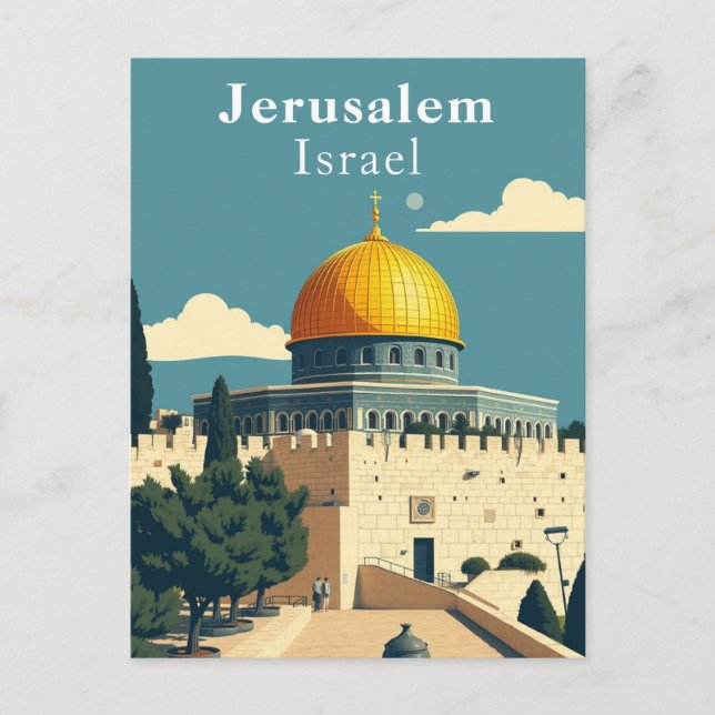 Jerusalem, Israels konst Vykort (Framsida)