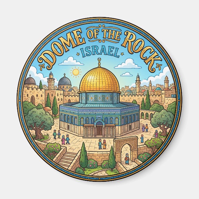 Jerusalem Klippdomen Israel Magnet (Framsidan)