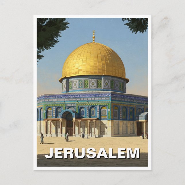 Jerusalem Klippdomen Resa Vykort (Framsida)