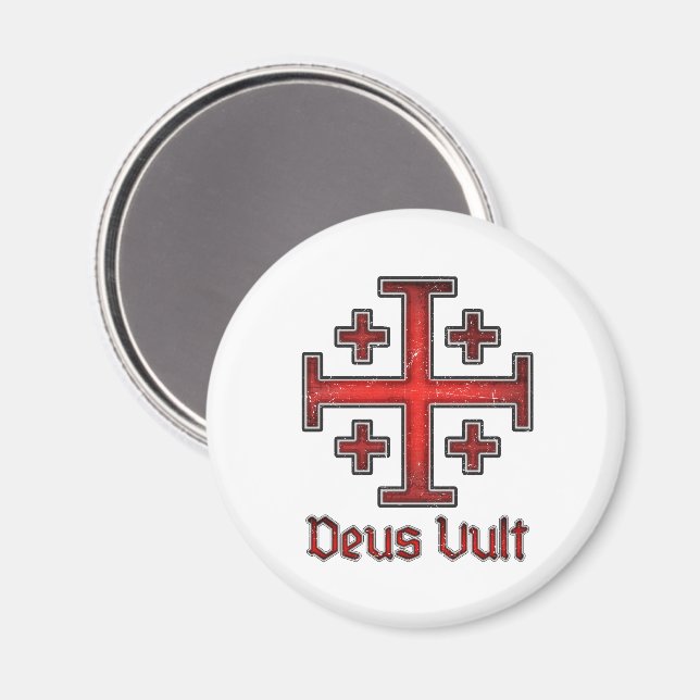 Jerusalem Knight Templar Crusader Cross Christian Magnet (Front/Back)