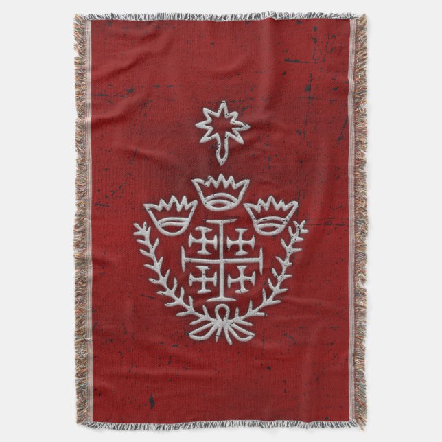 Jerusalem Knight Templar Crusader Kor Deus Vult Filt (Framsidan Vertikal)