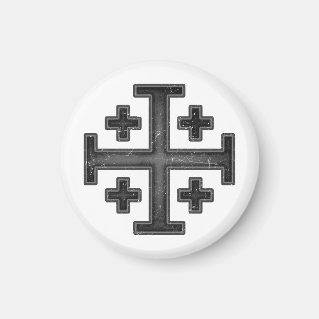Jerusalem Knight Templar Crusader Kor Deus Vult Magnet (Framsidan)