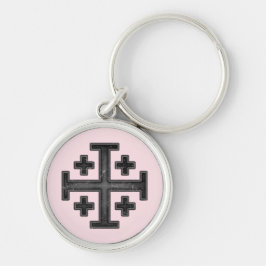 Jerusalem Knight Templar Crusader Kor Deus Vult Rund Silverfärgad Nyckelring