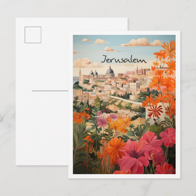 Jerusalem konstresor  vykort (Fram/baksida)