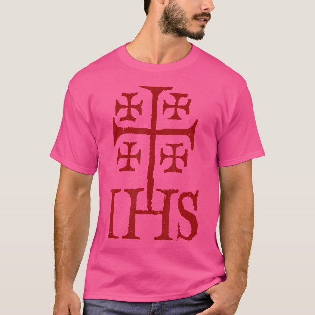 Jerusalem Kor Ihs Knight Templar T Shirt (Framsida)