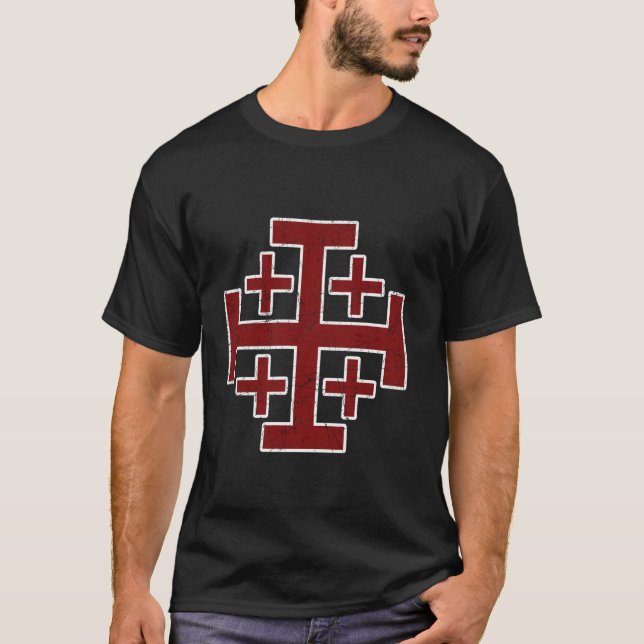 Jerusalem Kor Mallar Knight T Shirt (Framsida)