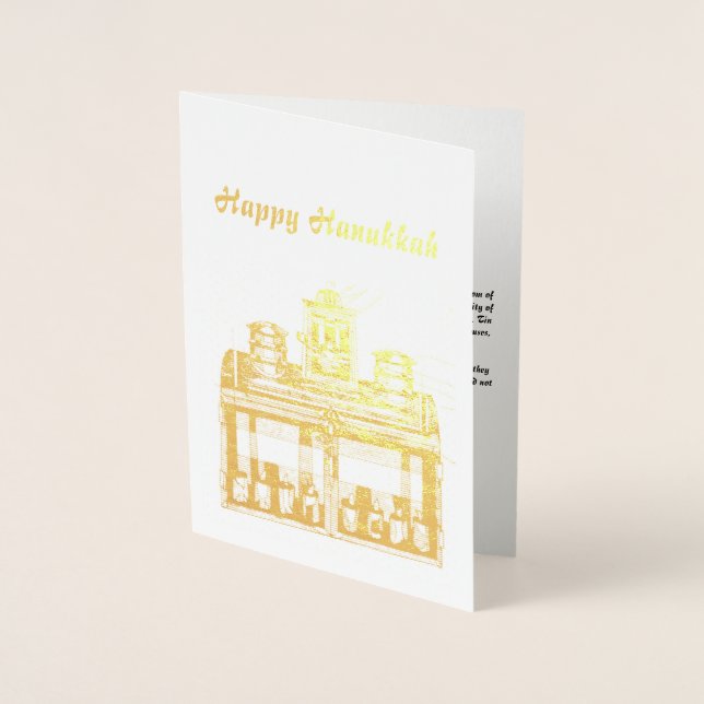 Jerusalem Lantern Lamp för Hanukkah Folierat Kort (Framsida)