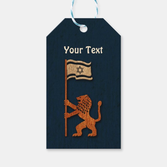 Jerusalem Lejont med Flagga Presentetikett (Framsidan)