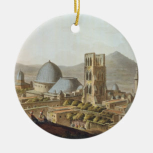 Jerusalem med kyrkan av den heliga sepulchren, p julgransprydnad keramik