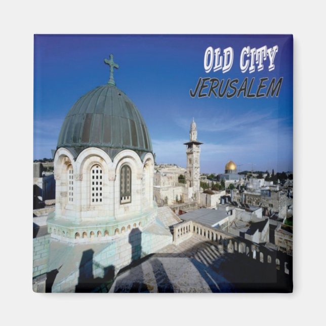 Jerusalem Old City Fridge Magnet Souvenir (Framsidan)