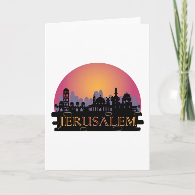 Jerusalem Old City Skyline - Israel Travel Kort (Framsida)