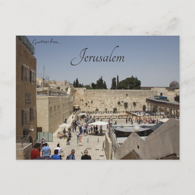 Jerusalem Old City Western Wall Wailing Wall Vykort (Framsida)