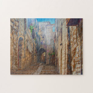 Jerusalem Old Street David city Israel Fine Art Pussel