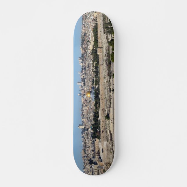Jerusalem Panorama från olivberget Mini Skateboard Bräda 18,7 Cm (Framsida)