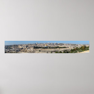 Jerusalem Panorama från olivberget Poster