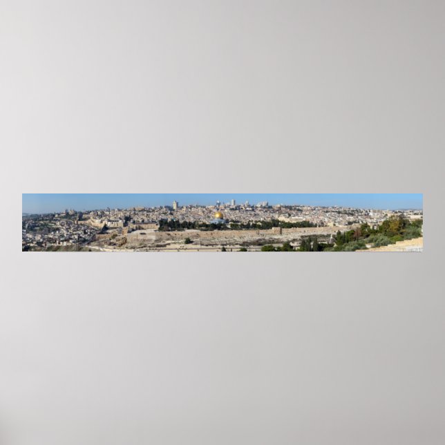 Jerusalem Panorama från olivberget Poster (Framsidan)