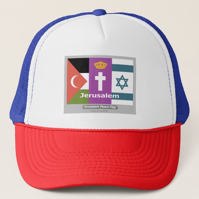 Jerusalem Peace Flagga Hat Keps (Framsida)