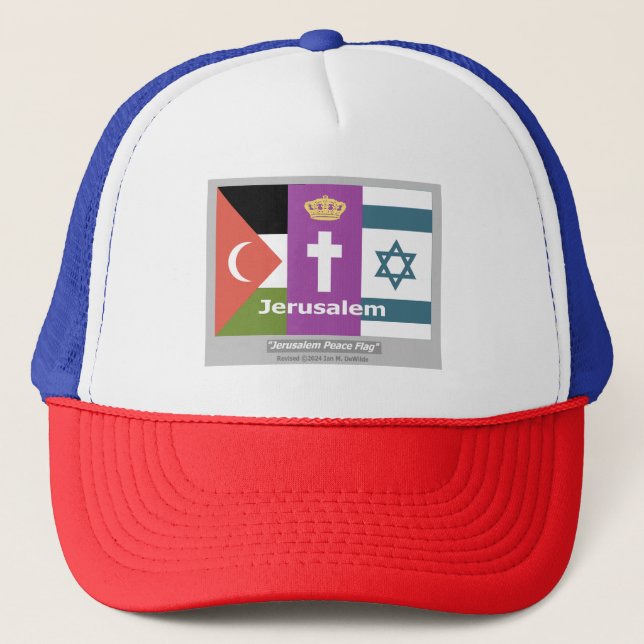 Jerusalem Peace Flagga Hat Keps (Framsida)