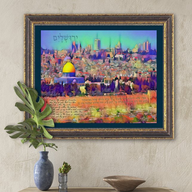 Jerusalem Psalm 122 Pray for Peace Kanvastryck Poster (Skapare uppladdad)