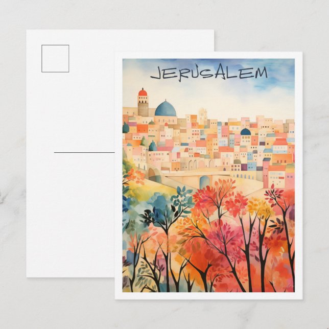 Jerusalem Resor  Vykort (Fram/baksida)
