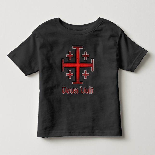 Jerusalem Riddar Tempelherre Kors Kristet T Shirt (Framsida)