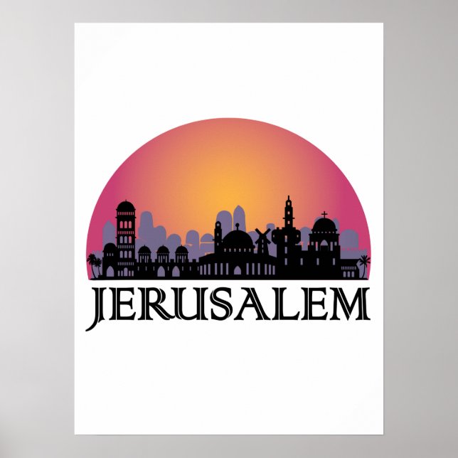 Jerusalem Skyline - Israel Travel Poster (Framsidan)