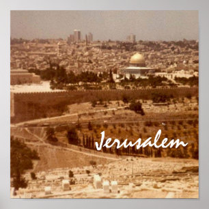 Jerusalem stad av det guld- trycket poster