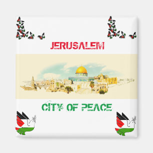 Jerusalem stad av P [souvenir för eacekylmagnet Magnet