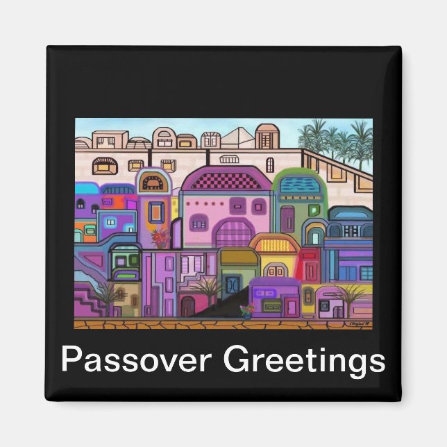 Jerusalem Tapestry Passover Magnet (Framsidan)