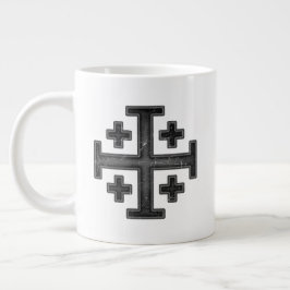 Jerusalem Tempelriddare Kors Crusader Deus Vult Jumbo Mugg