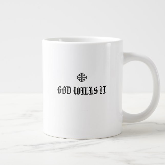 Jerusalem Tempelriddare Kors Crusader Deus Vult Jumbo Mugg (Höger)