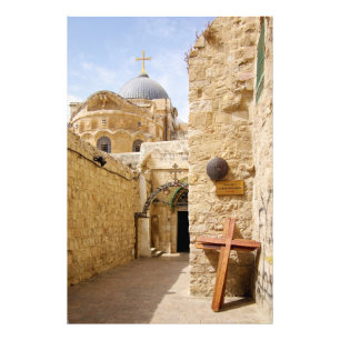 Jerusalem via Dolorosa station IX av kor Fototryck
