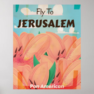Jerusalem Vintage Resemål Poster