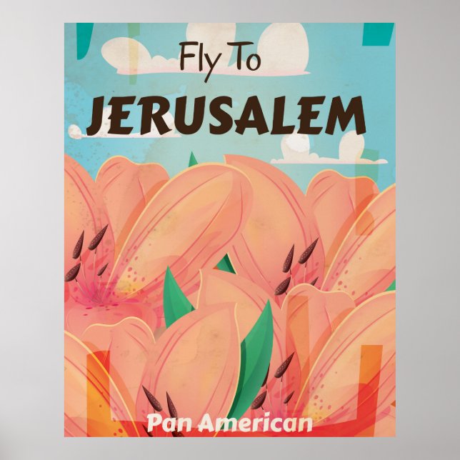 Jerusalem Vintage Resemalj Reklamplakat Poster (Framsidan)