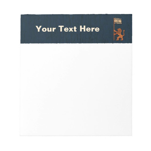 Jerusalemdagen Lejon med Flagga Anteckningsblock (Framsida)