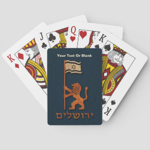 Jerusalemdagen Lejon med Flagga Casinokort