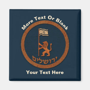 Jerusalemdagen Lejon med Flagga Magnet