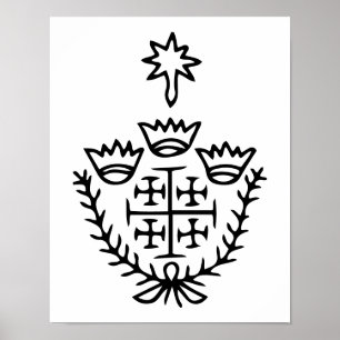 Jerusalemkors historisk pilgrimstatuering stämpel poster