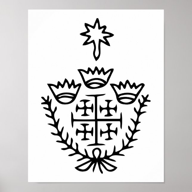Jerusalemkors historisk pilgrimstatuering stämpel poster (Framsidan)