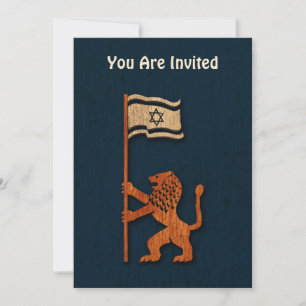 Jerusalemlejon med flagga inbjudningar