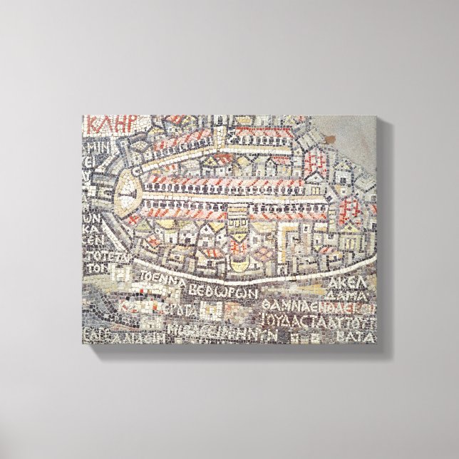 Jerusalems stad och det omgivande området canvastryck (Framsida)