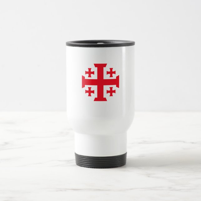 Jeruslam Templar Crusader Cross Travel Mug Resemugg (Center)