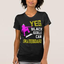JES GIRLS KAN SKATEBOARD Afro Skater Girl T Shirt