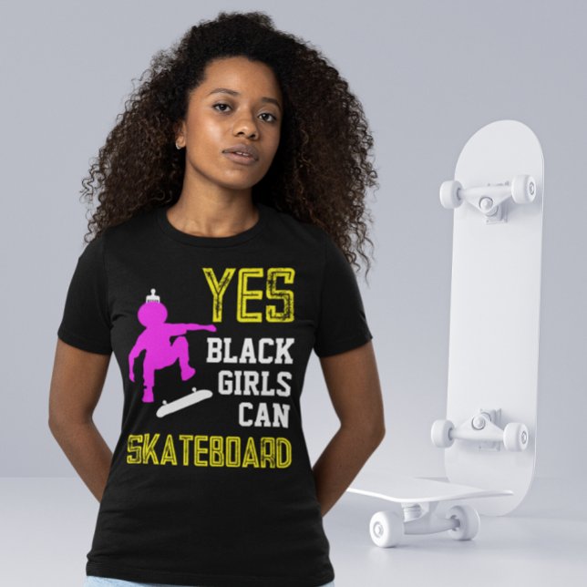 JES GIRLS KAN SKATEBOARD Afro Skater Girl T Shirt (Skapare uppladdad)