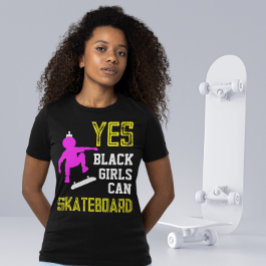 JES GIRLS KAN SKATEBOARD Afro Skater Girl T Shirt