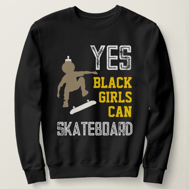 JES GIRLS KAN SKATEBOARD Coola Afro Skater Girl T Shirt (Design framsida)
